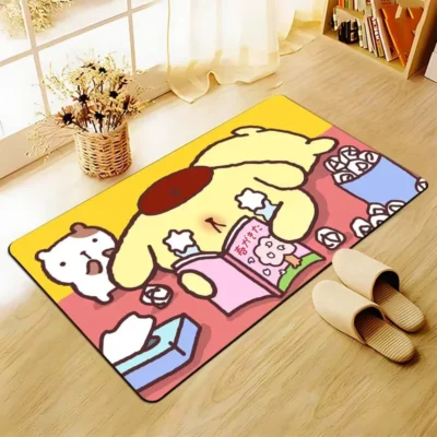 Cute Anime Dog PomPomPurin Carpet Non slip Bathroom Rug Rectangle Flannel Bath Mat Japanese Anime Living 12 - Pompom Purin Shop