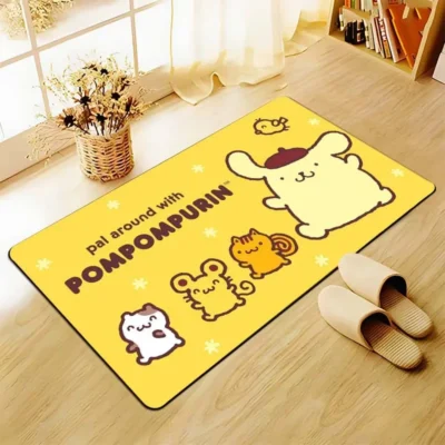 Cute Anime Dog PomPomPurin Carpet Non slip Bathroom Rug Rectangle Flannel Bath Mat Japanese Anime Living 13 - Pompom Purin Shop