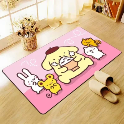 Cute Anime Dog PomPomPurin Carpet Non slip Bathroom Rug Rectangle Flannel Bath Mat Japanese Anime Living 8 - Pompom Purin Shop