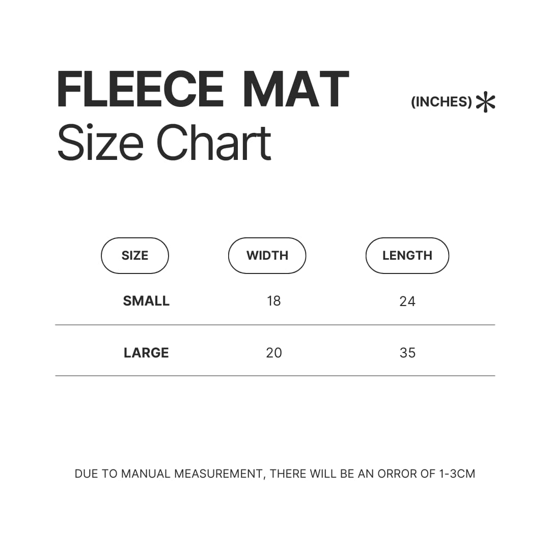 Fleece Mat Size Chart - Pompom Purin Shop