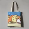 Kawaii Sanrio Anime Canvas Tote Bag Cute Pompompurin Cartoon Summer Portable Shopping Bag Originality Children Gifts 1 - Pompom Purin Shop