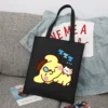 Sanrio Pompompurin Cartoon Print Tote Bag Fashion Women Handbag Girls Shoulder Storage Bags Canvas Travel Ladies 21 - Pompom Purin Shop