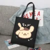 Sanrio Pompompurin Cartoon Print Tote Bag Fashion Women Handbag Girls Shoulder Storage Bags Canvas Travel Ladies 22 - Pompom Purin Shop