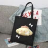 Sanrio Pompompurin Cartoon Print Tote Bag Fashion Women Handbag Girls Shoulder Storage Bags Canvas Travel Ladies 23 - Pompom Purin Shop