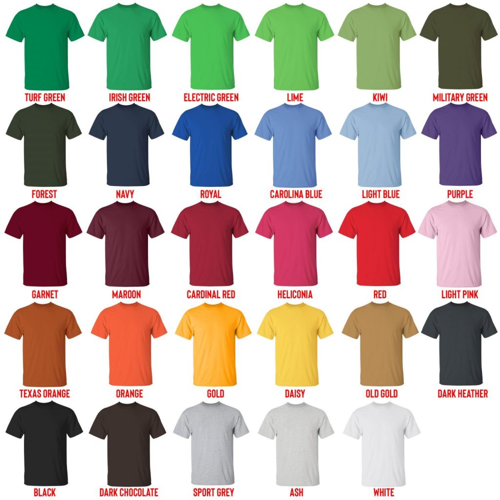 t shirt color chart - Pompom Purin Shop